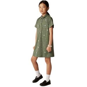 ❤️ Crewcuts Girls' flower-embellished shirtdress in twill Midnight